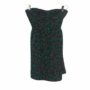 Hurley Strapless Mini Dress Dark Gray, Black, and Green Size Medium
